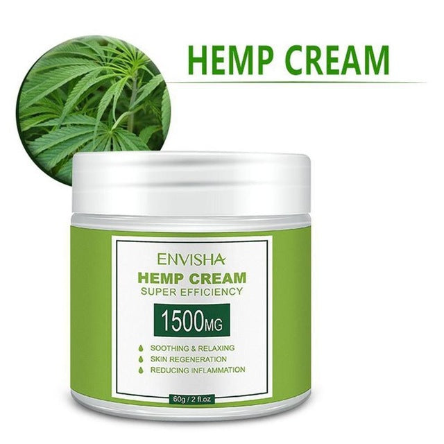 60ml 1500mg Natural Hemp Face Cream Hemp CBD Oil Extract Cream Moisturizing Hyaluronic Acid Anti Wrinkle Nourishing Collagen Essence Skin Care