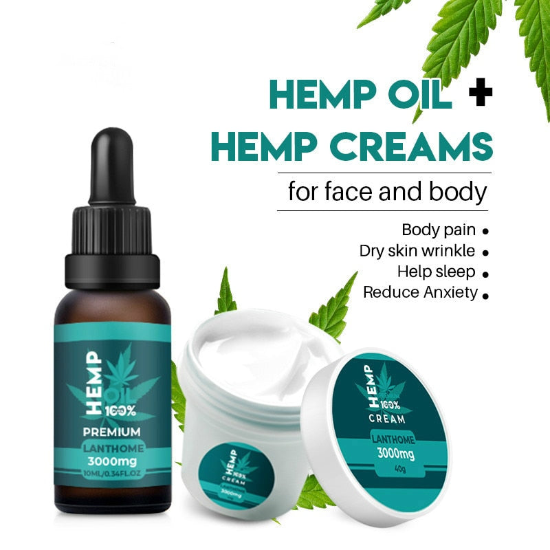 Organic Hemp Cream Cbd Hemp Oil 3000mg Extract Anti Wrinkle Anti-aging Moisturizer Nourishing Face Hemp Seed Oil Cream