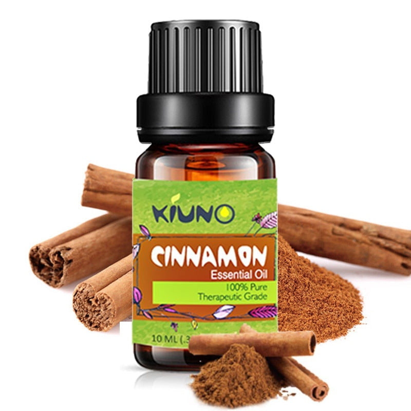 KINUO 10ML Cinnamon Organic Essential Oils Hemp Seed Oil Relieve Stress cbd Oil Facial Body Skin Care Massage Oils