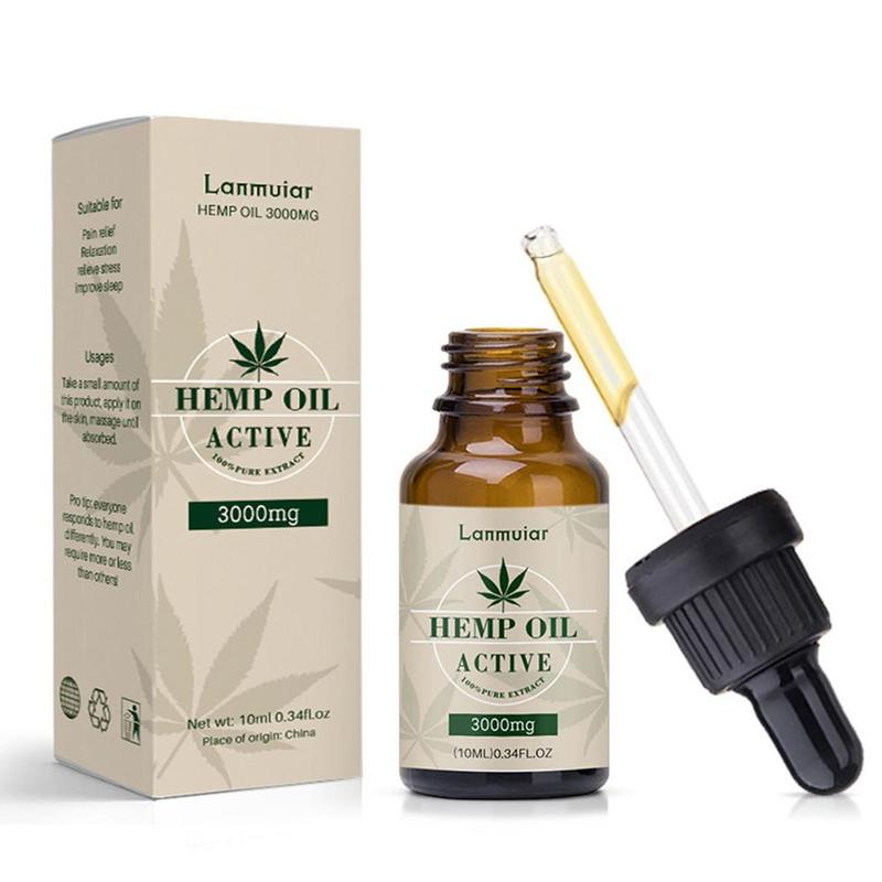 Natural Hemp Oil 3000mg Sleep Aid Anti Stress Massage Relief Stress Extract CBD Oils Essential Drops Oil For Paianxiety 10m Z2V2