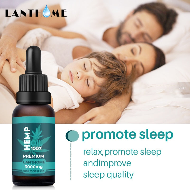 Organic  Hemp Oil, 100% Natural Sleep Aid Anti Stress Hemp Extract Drops for Pain, Anxiety & Stress Relief, 3000mg Contains cbd