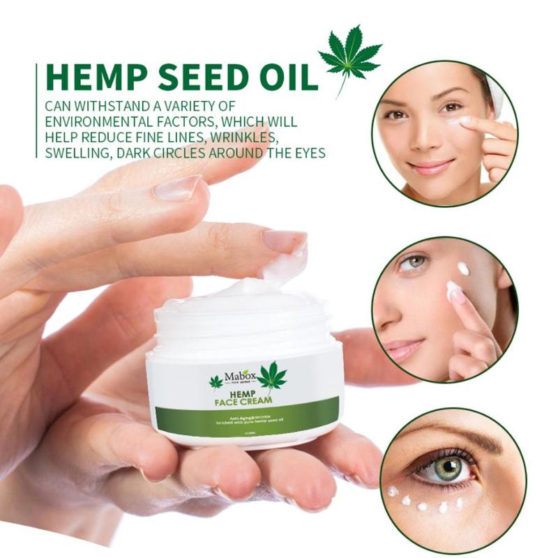 MABOX Hemp Oil Face Acne Cream Hyaluronic Acid Moisturizer Nourishing Collagen Skin Care CBD Cream